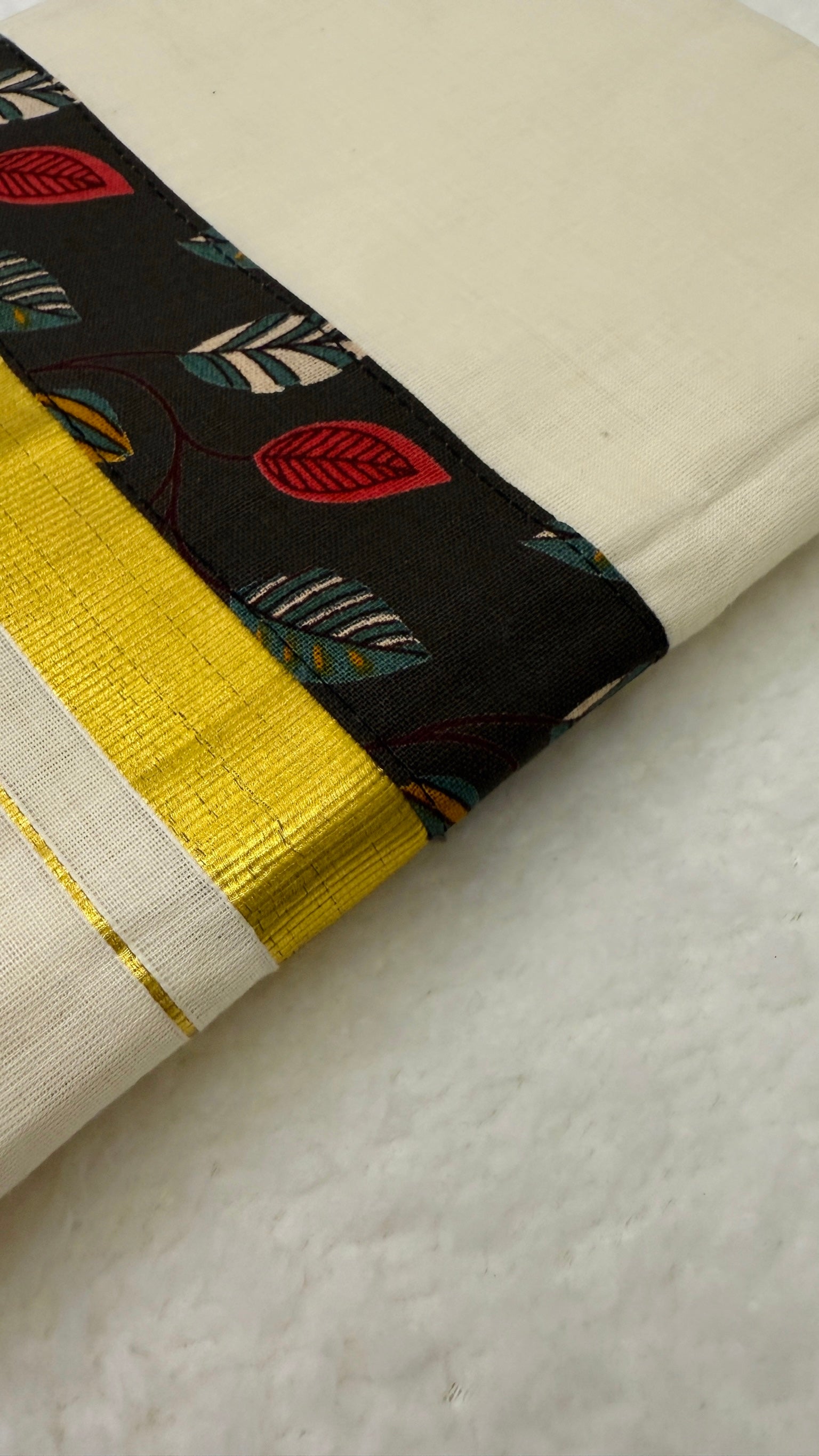 Leaf Print Kurta and Mundu